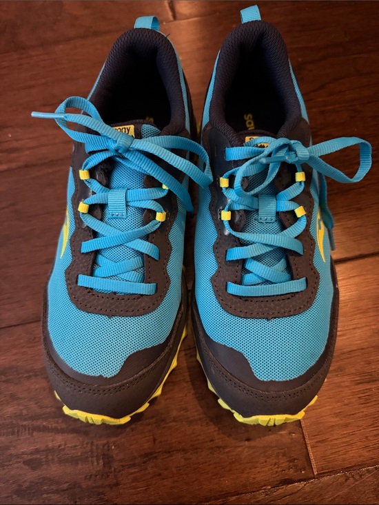 Saucony Other - Saucony Kids Blue and Black Sneakers with Yellow Accents